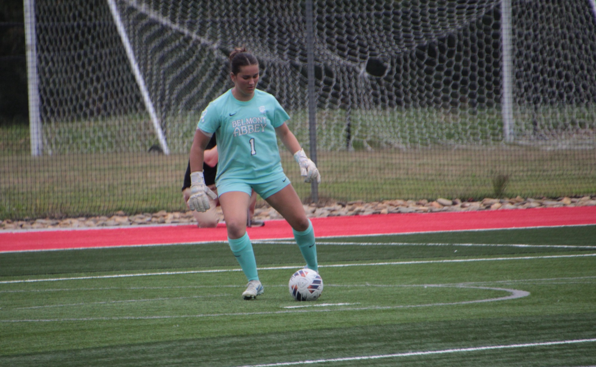 Ryleigh Dougherty (1) passes the ball during a match against North Greenville Tuesday at Pepsi Stadium in Tigerville, S.C.