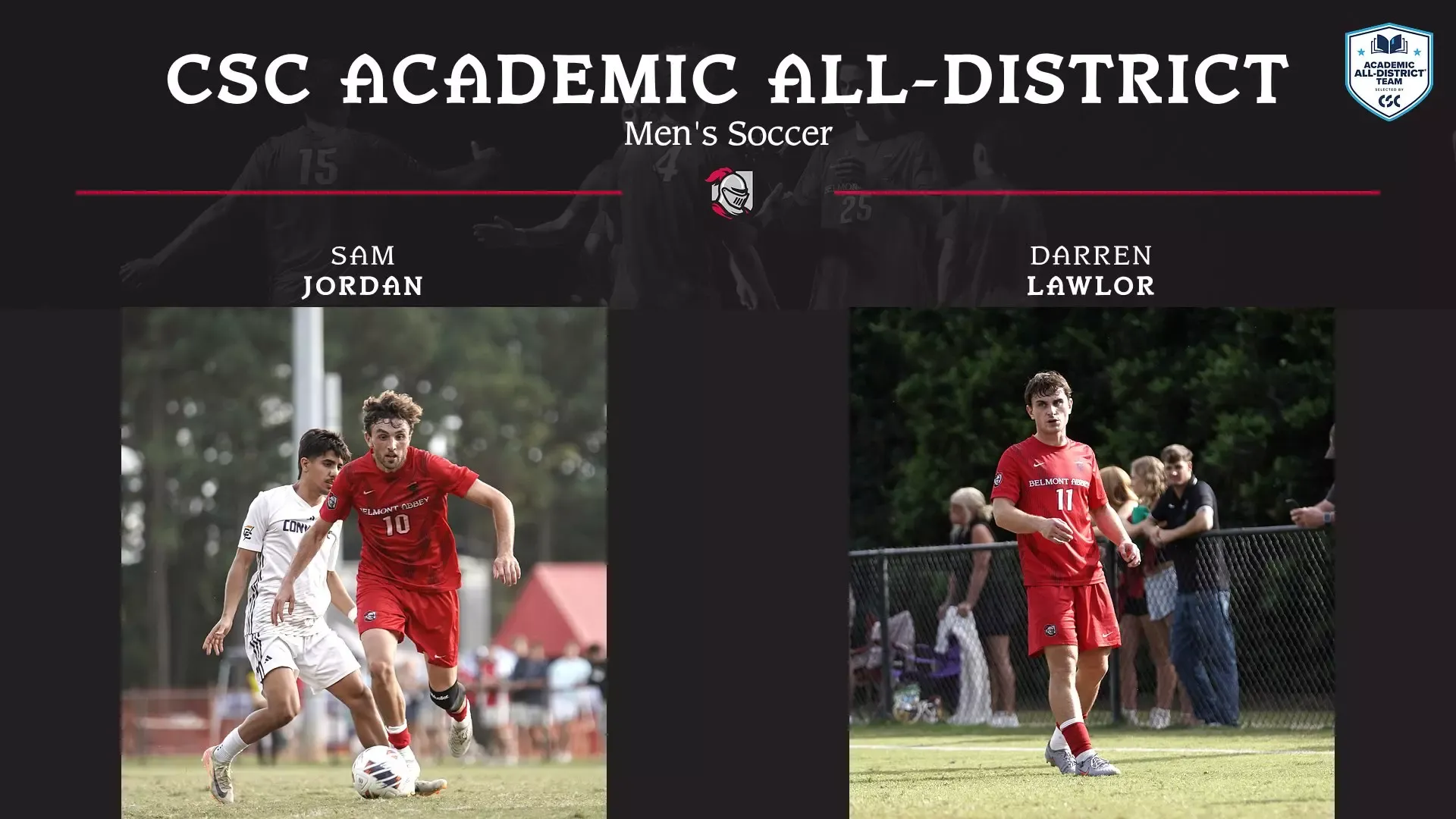 Belmont Abbey Men's Soccer CSC Academic All-District