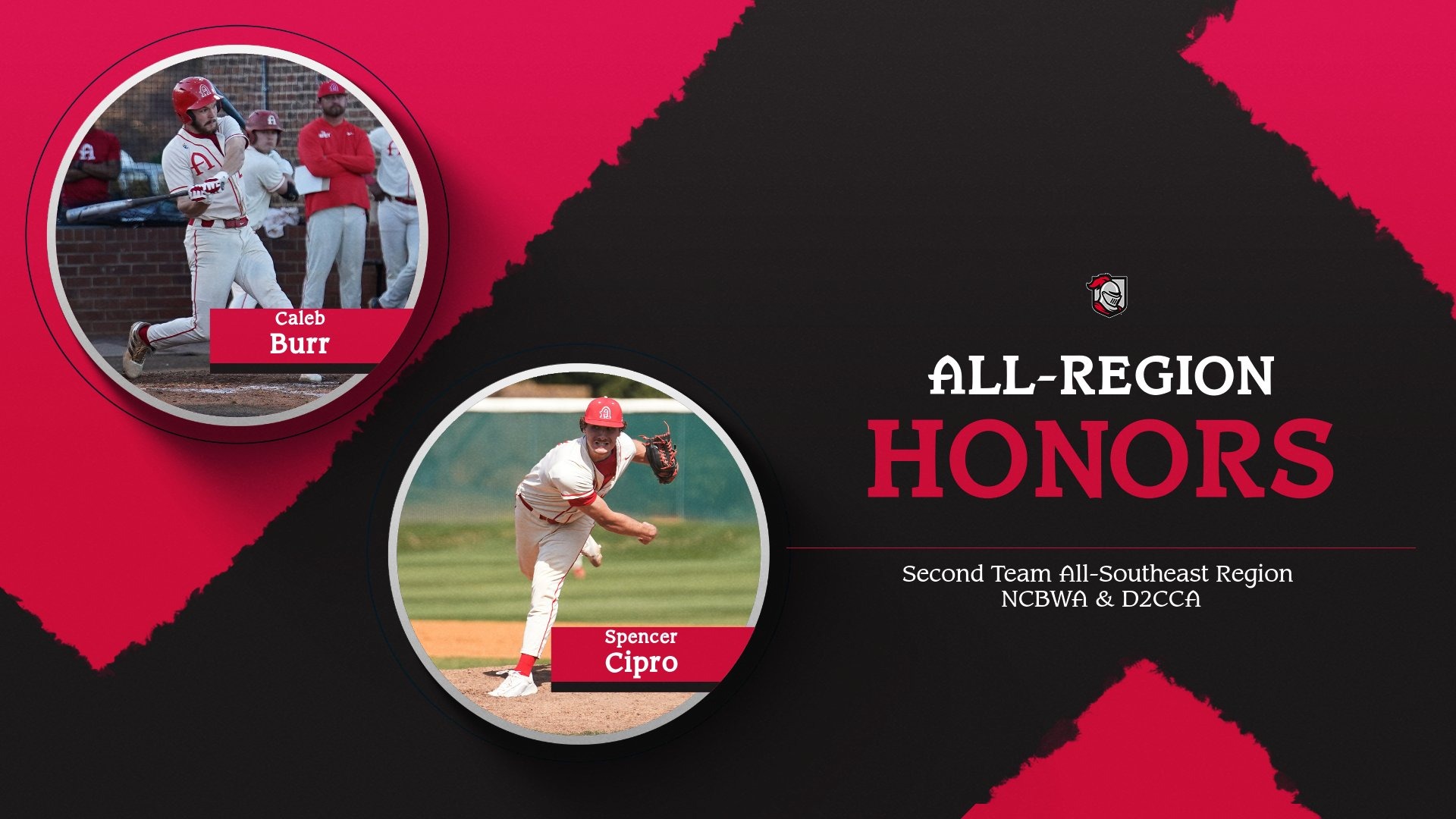 All-Region Baseball Caleb Burr and Spencer Cipro