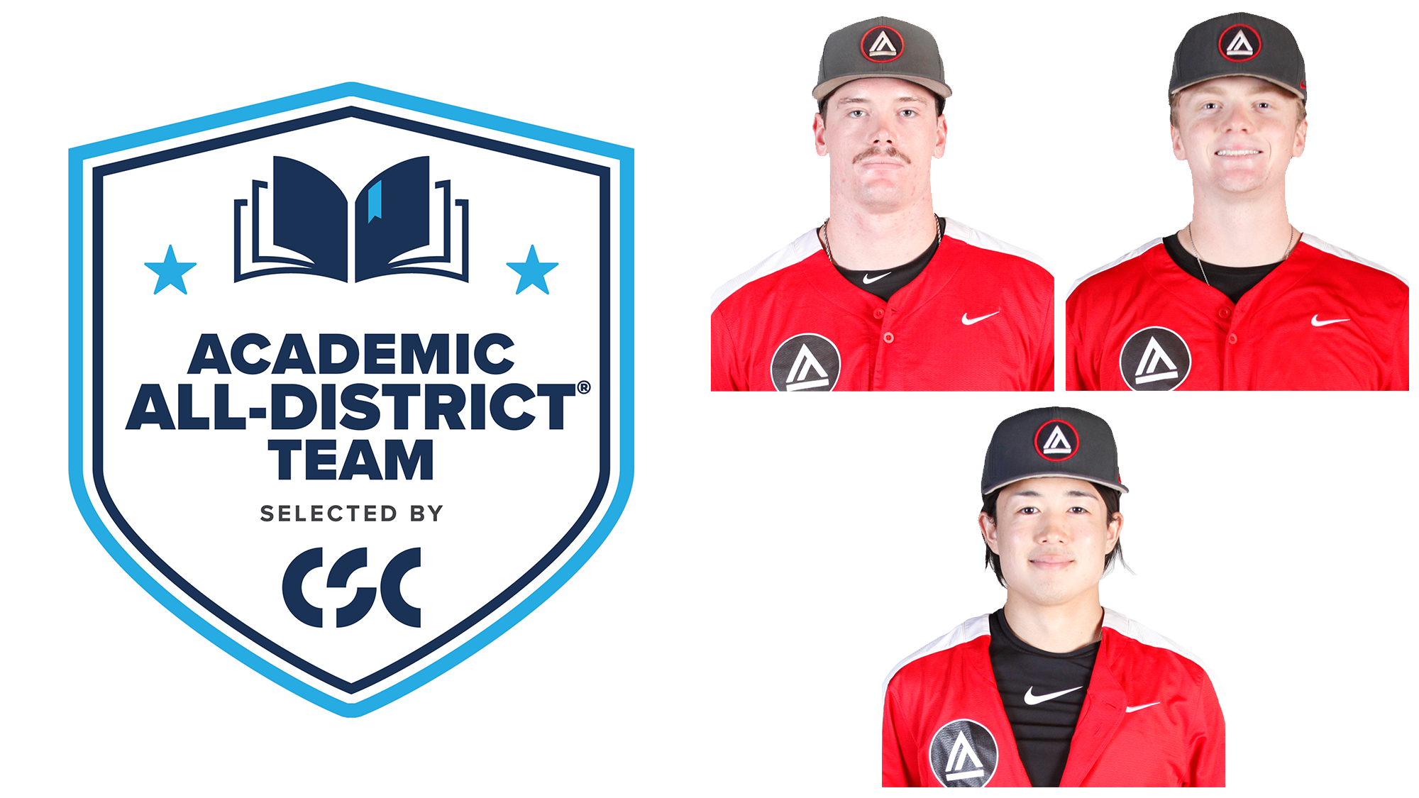 CSC Academic All-District - Cannon Secrist, Brian Kraft, Hayato Niki