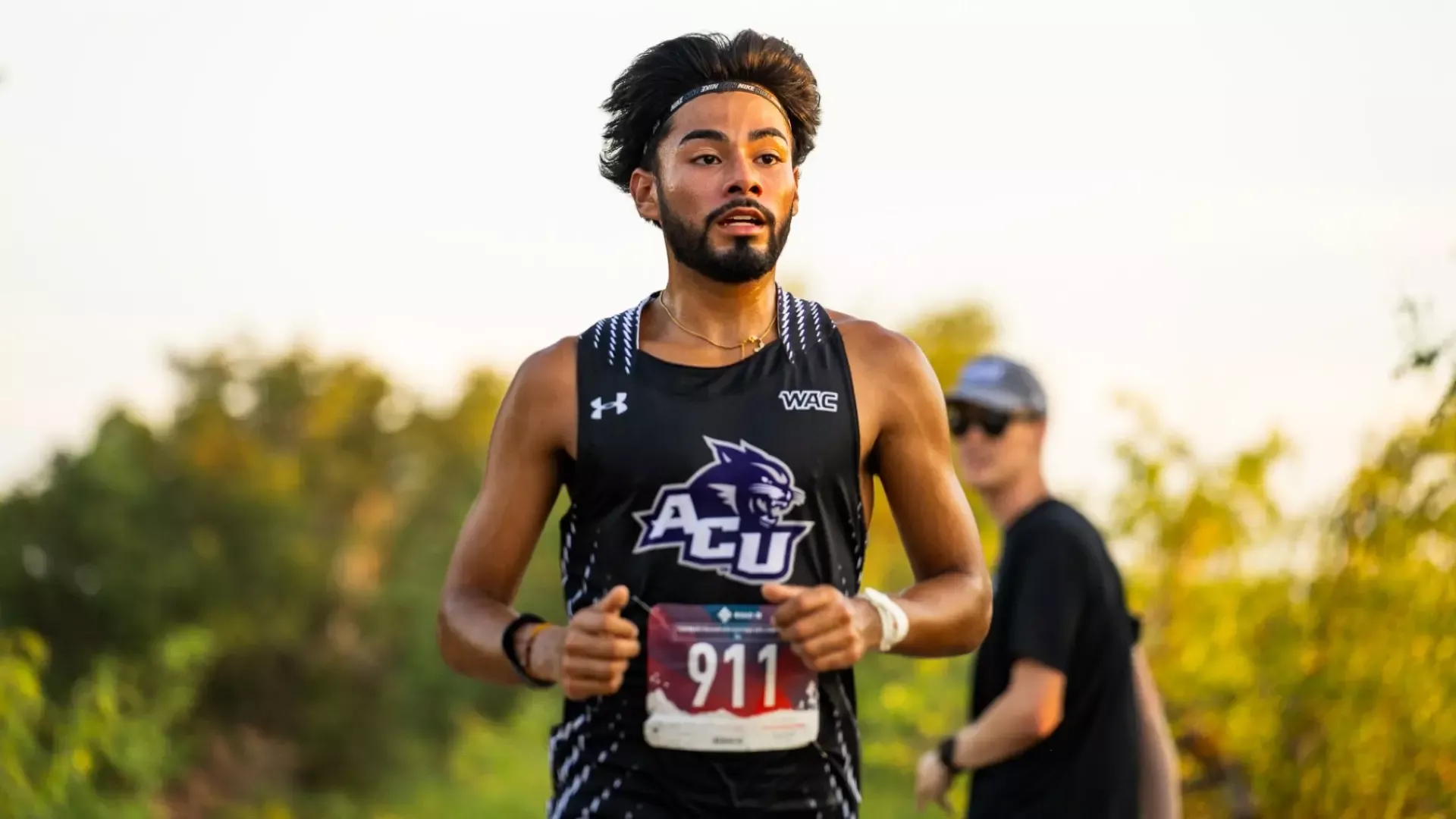 Benjamin Castro runs in the ACU Naimadu Classic on August 29, 2025.