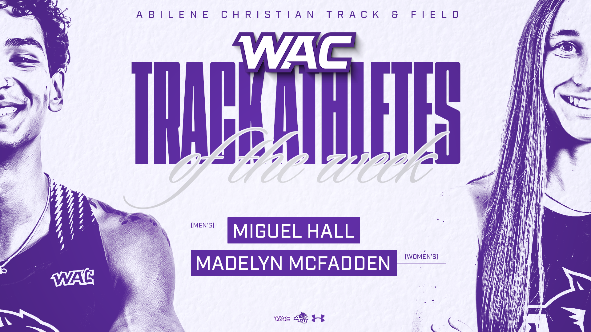 Hall and McFadden WAC Track Athletes of the Week Graphic