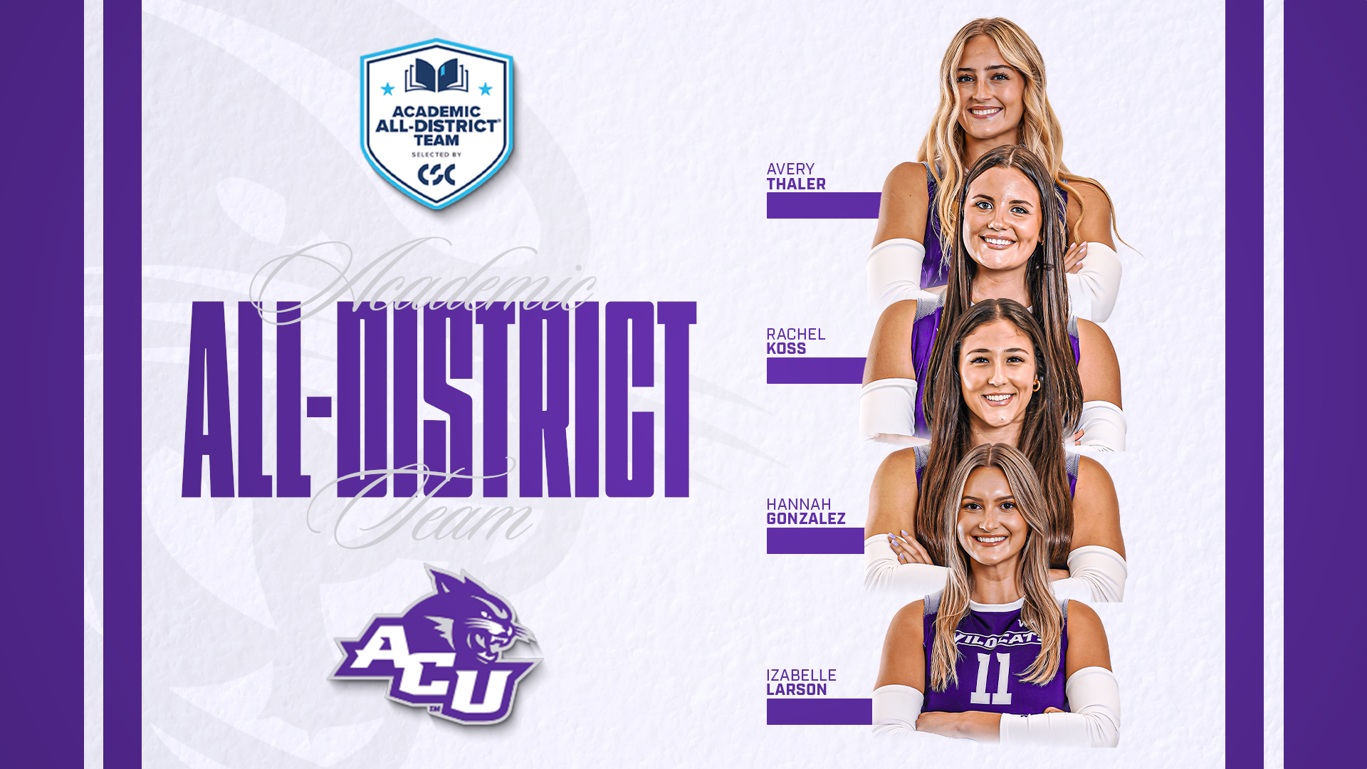 2025 Volleyball CSC Academic All-District Graphic