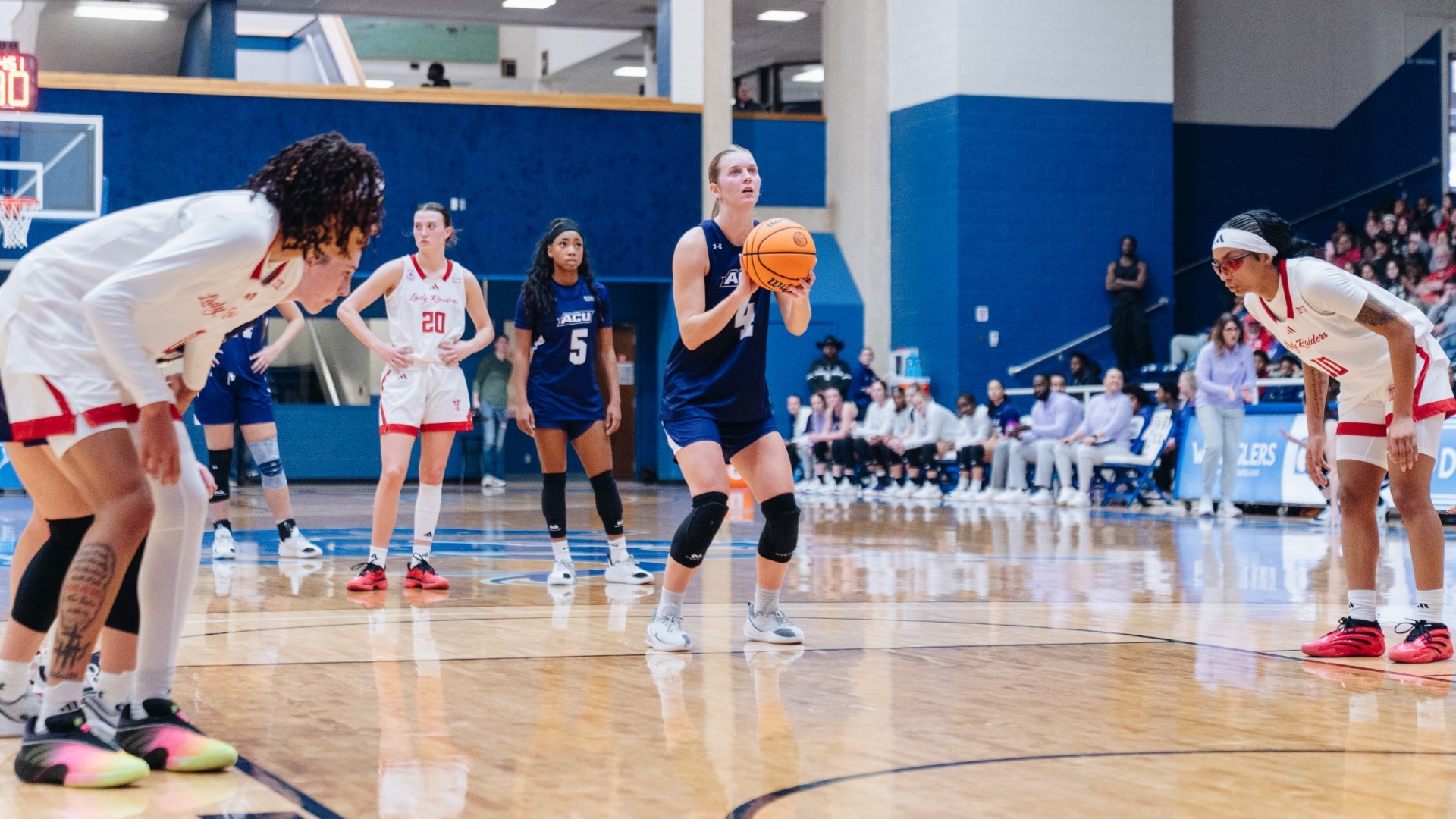 Erin Woodson shoots a free throw against Texas Tech in Odessa on December 14, 2025