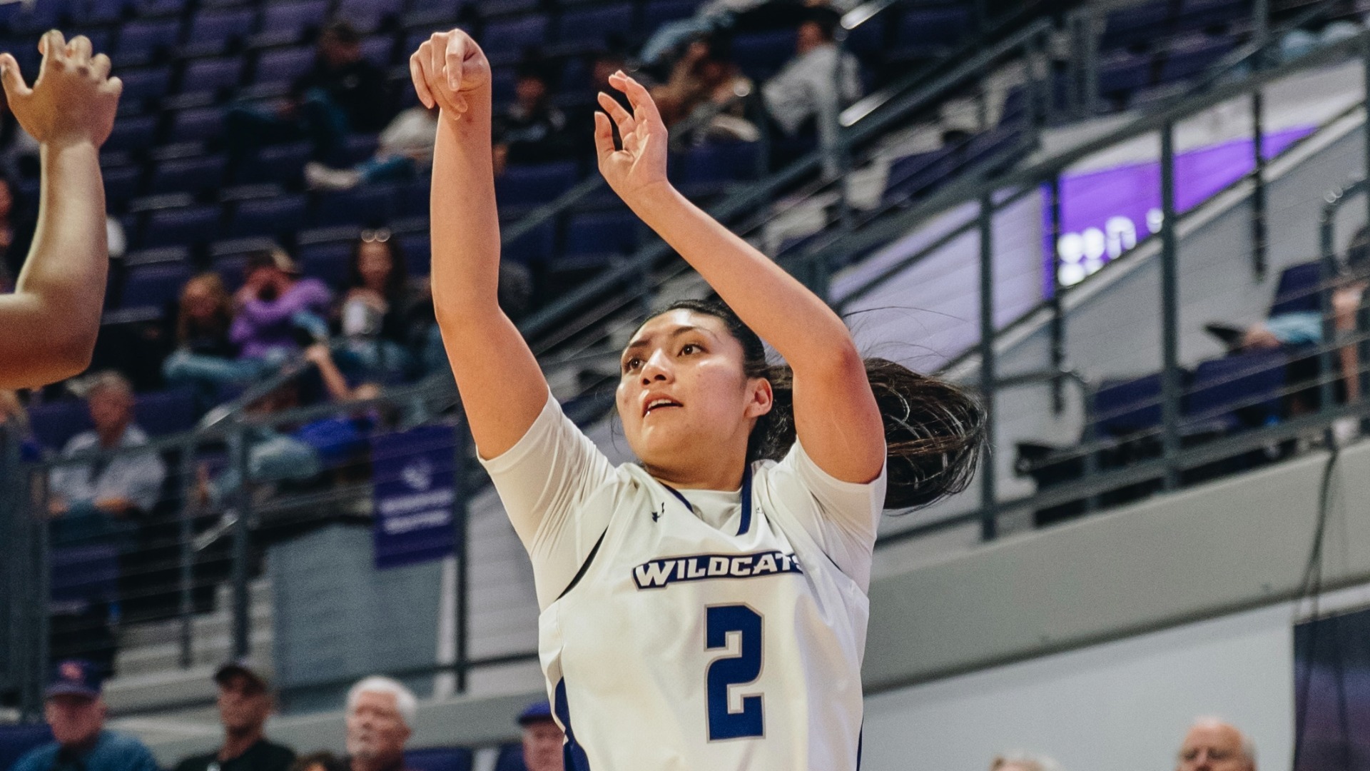 Natalia Chavez attempts a three-pointer in ACU's 72-48 win over Buffalo at Moody Coliseum on Dec. 20, 2025.