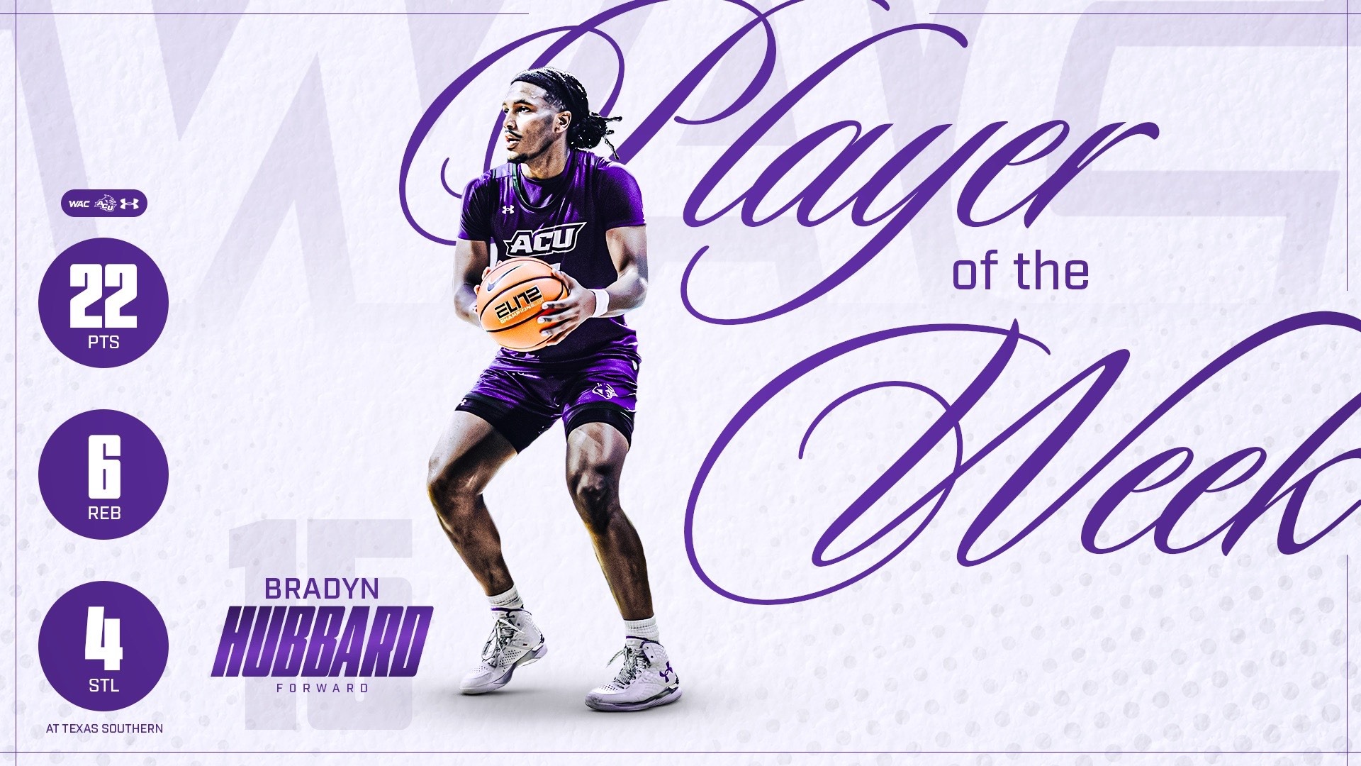 Hubbard WAC player of the week graphic