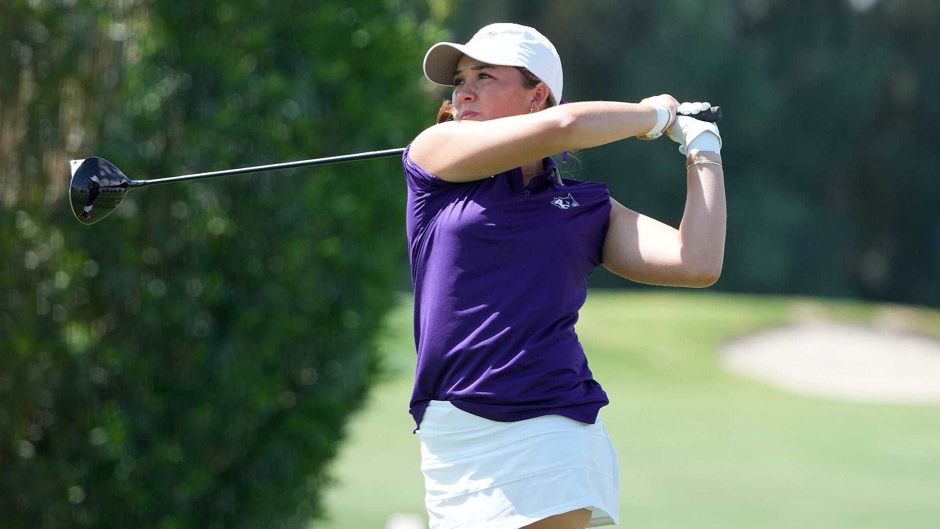 Julia Vollmer swings at the WAC Championship in Litchfield Park, Ariz. on April 14-16, 2025.