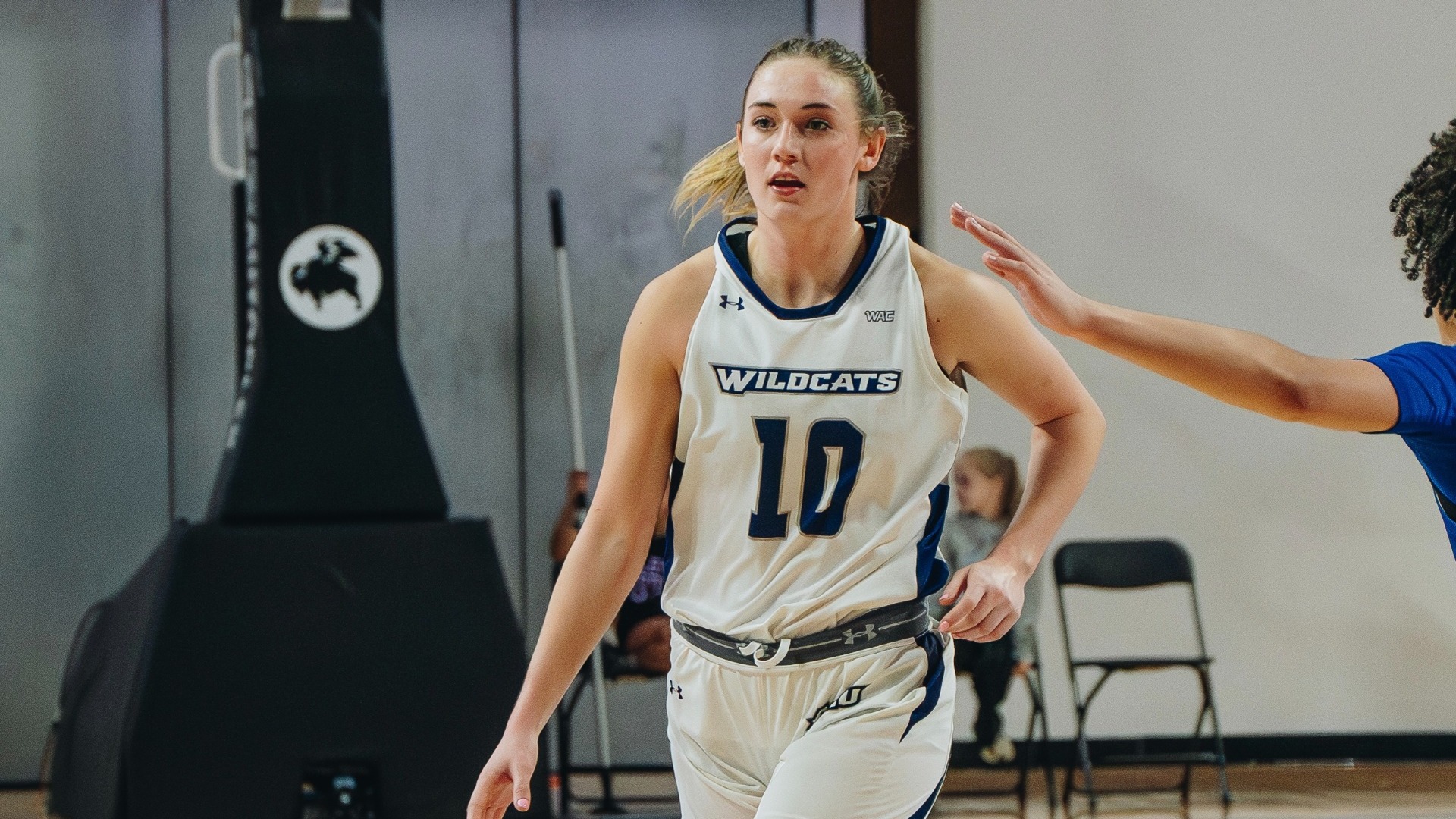 Payton Hull dribbles the ball in ACU's 59-56 win over UT Arlington at Moody Coliseum on Jan. 10, 2026.