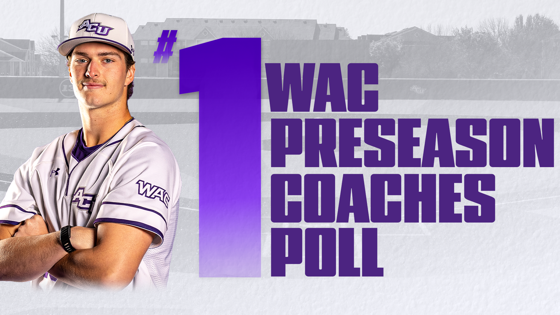 ACU Baseball 2026 WAC Preseason Coaches Poll Graphic