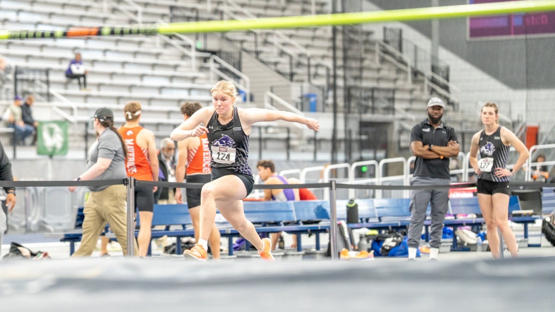 Nele Huth prepares for the high jump at the 2025 WAC Indoor Championships