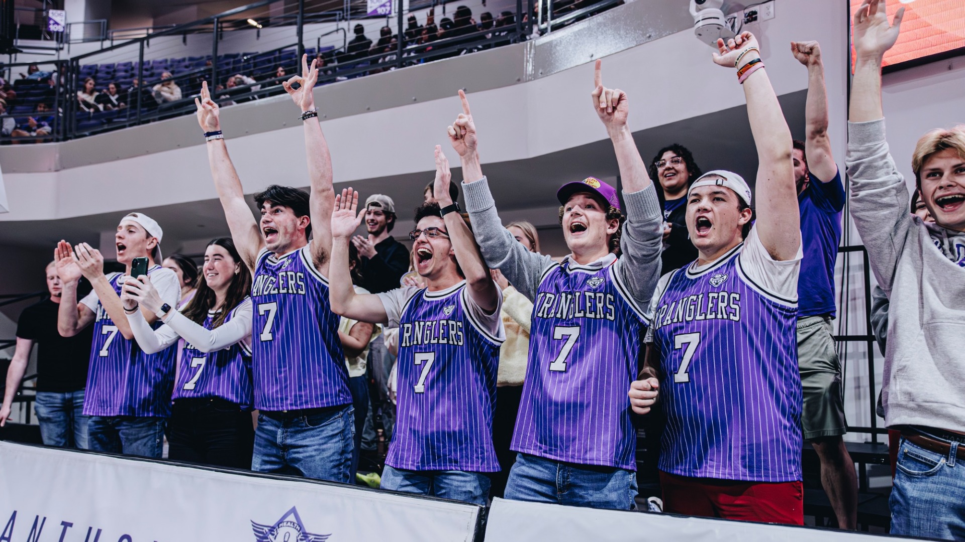 The Wildcat Wranglers cheer on the ACU men's basketball team on January 29, 2026