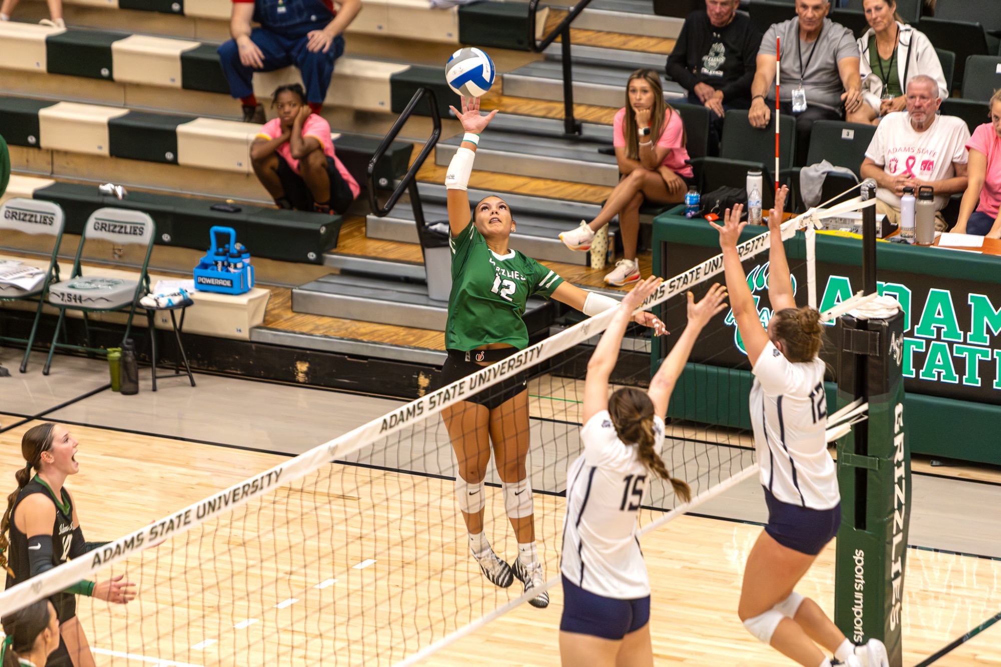 #12 Isa Falou tips ball on the game against Colorado School of Mines on September 19 