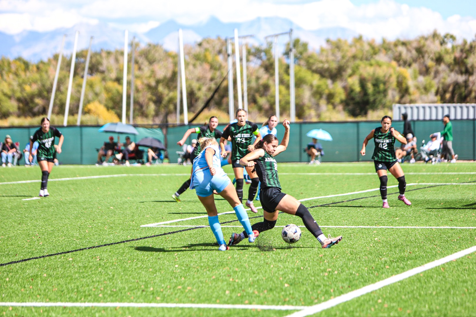 Adam State #12 Aja Lister makes the stop against Colorado Christian in their 1-0 win on September 27, 2026
