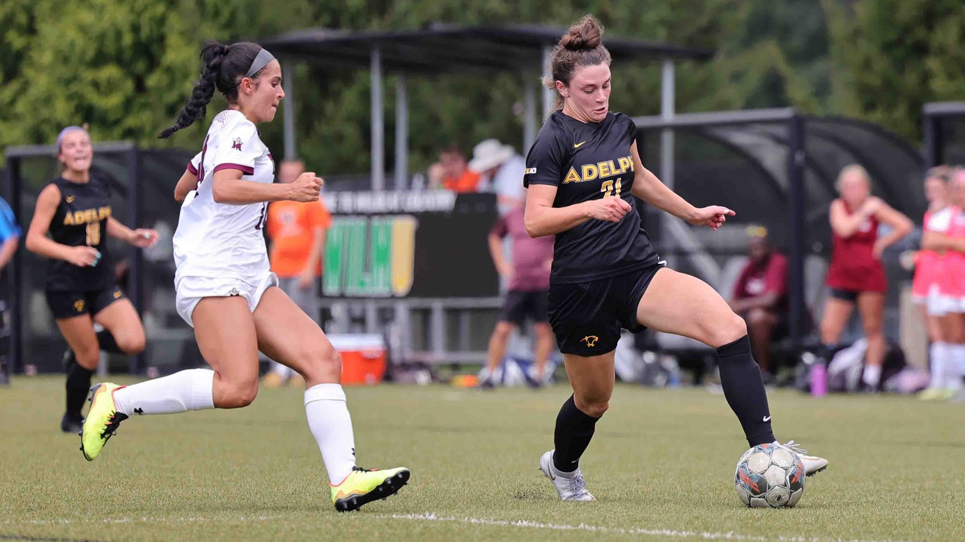 Women #39 s Soccer Pulls Away Early at Georgian Court 6 0 Adelphi