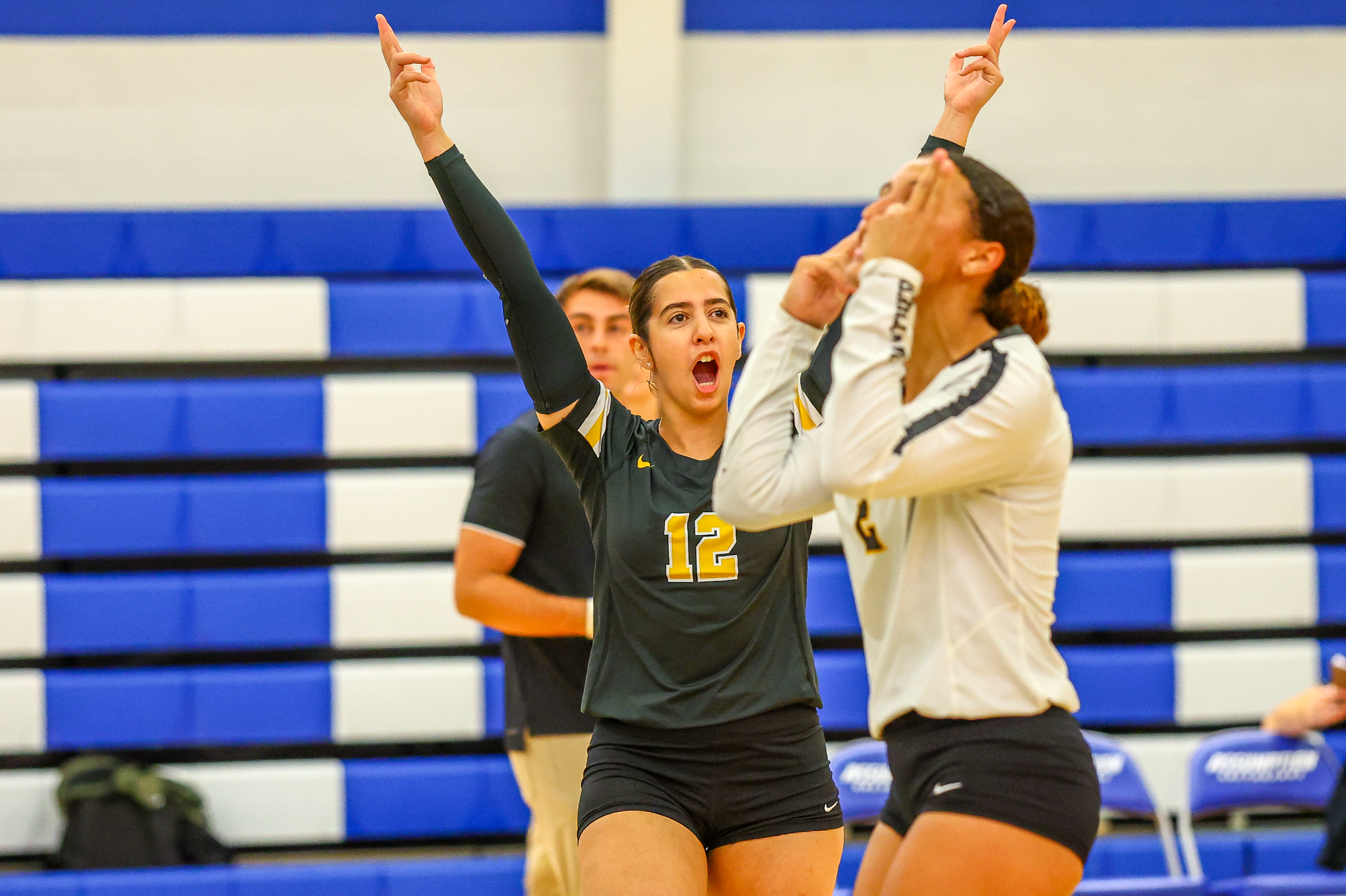 October, 4, 2025; Worcester, Massachusetts; during a Northeast-10 matchup between Adelphi and Assumption. The Panthers won 3-0 over the Greyhounds. Photo by Brian Foley for Foley Photography