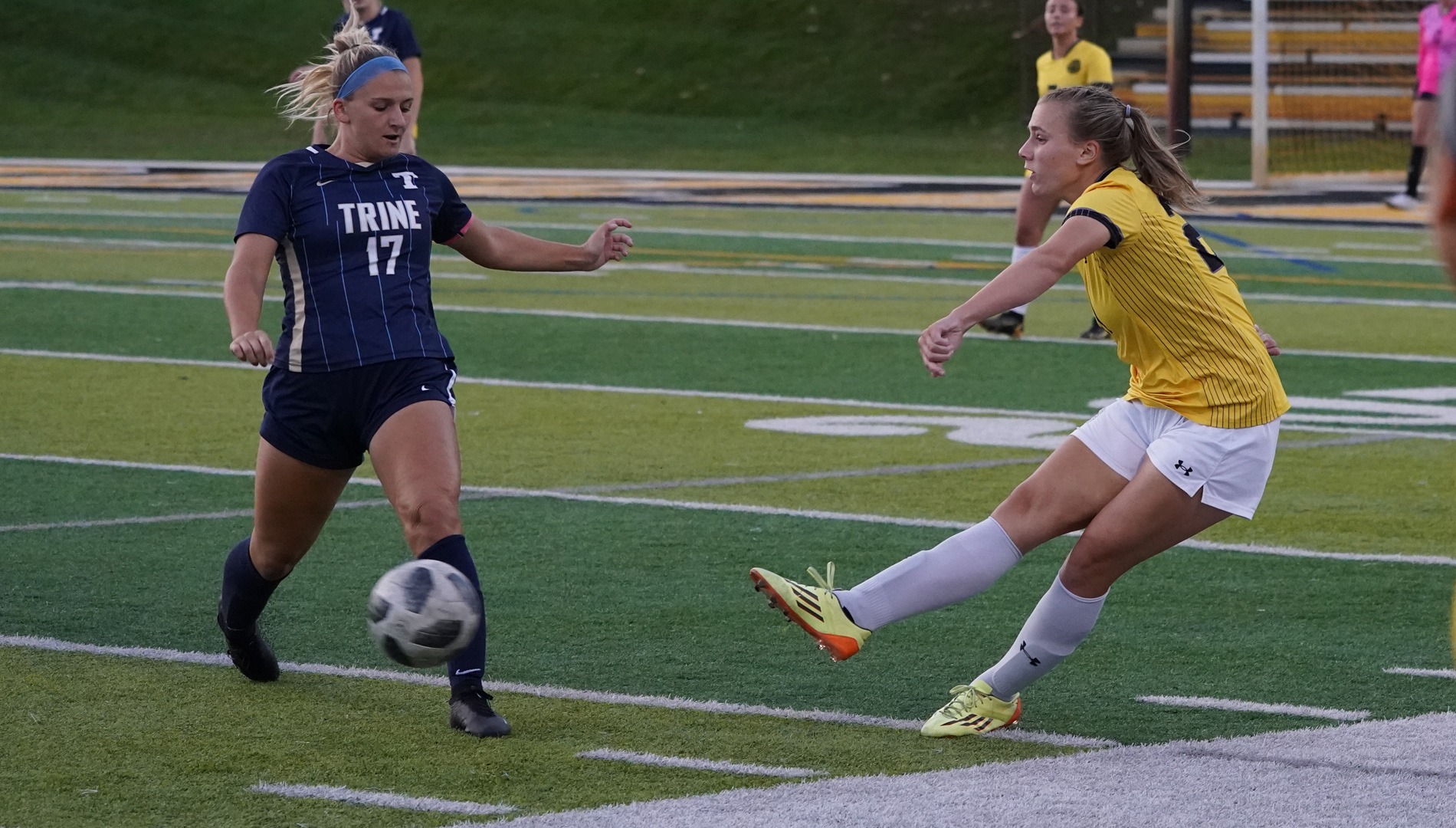 Women's Soccer Scores in Final Seconds to Shock Trine Adrian College