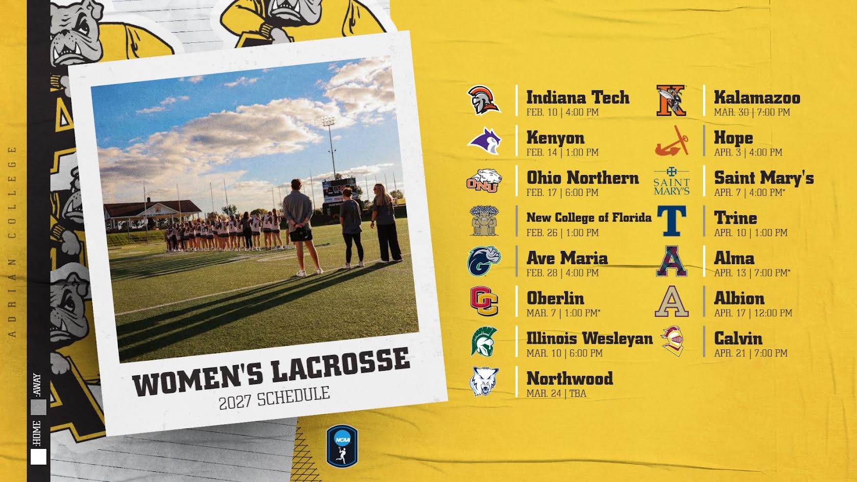 women's lacrosse schedule release 2027