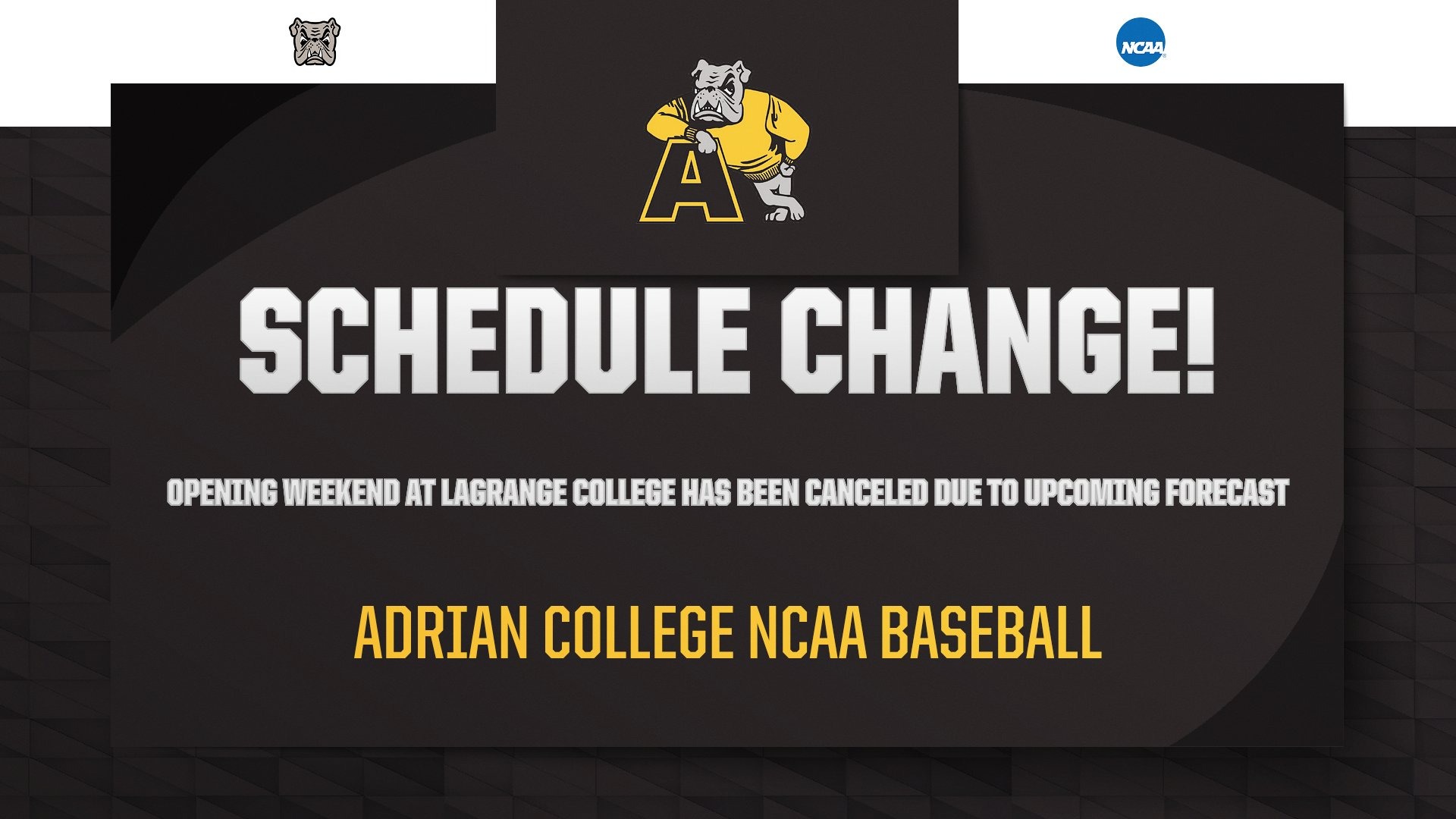 Opening 2026 Baseball Canceled