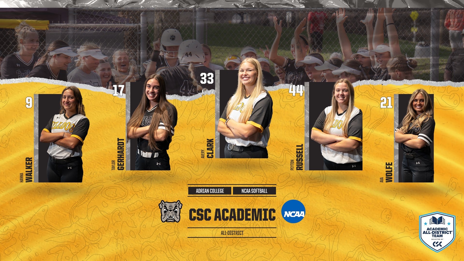 Softball CSC Academic All-District 