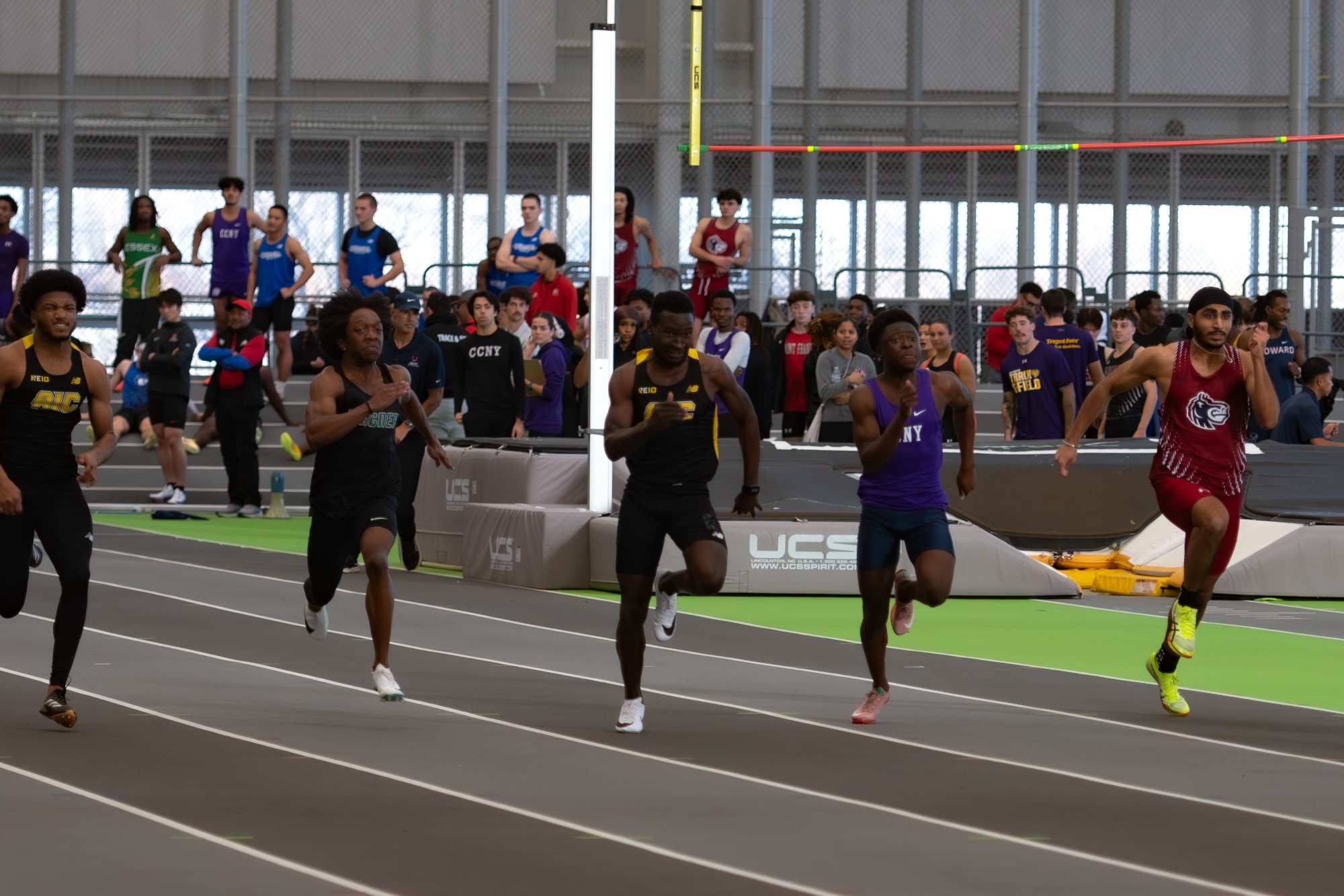 Romel Plummer runs the 60-meter dash at Ocean Breeze