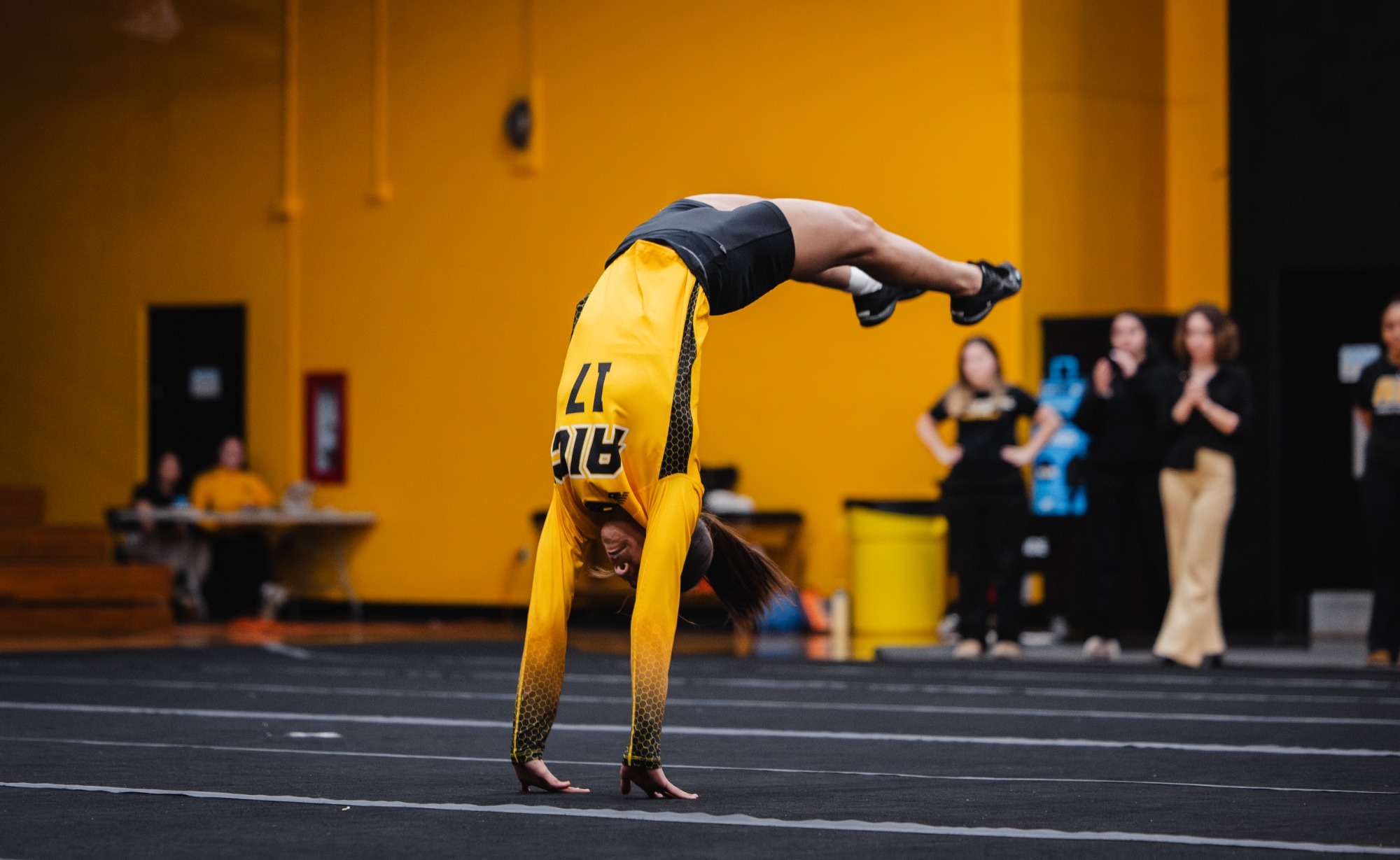 Miranda Pues does a tumble pass