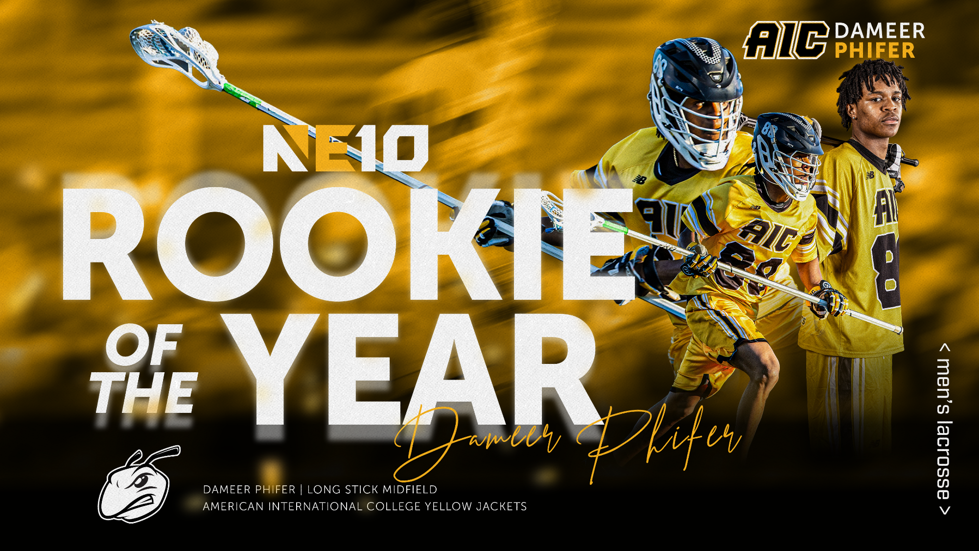 Dameer Phifer earns 2026 NE10 Rookie of the Year, All-Conference, and All-Rookie Honors!