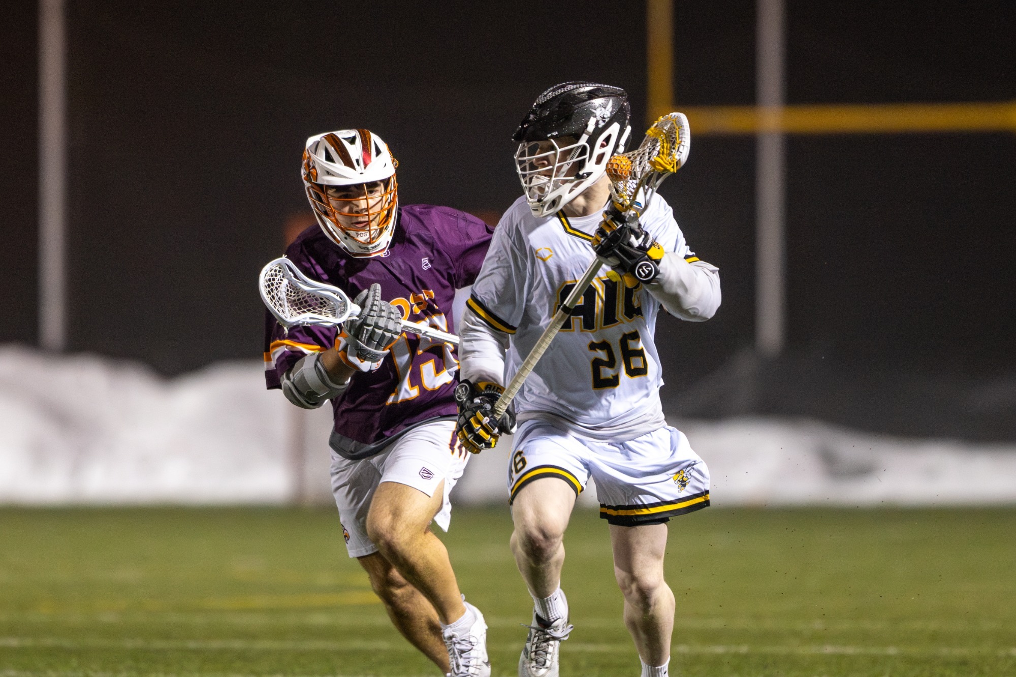 Camden Macdonald drives in against Post