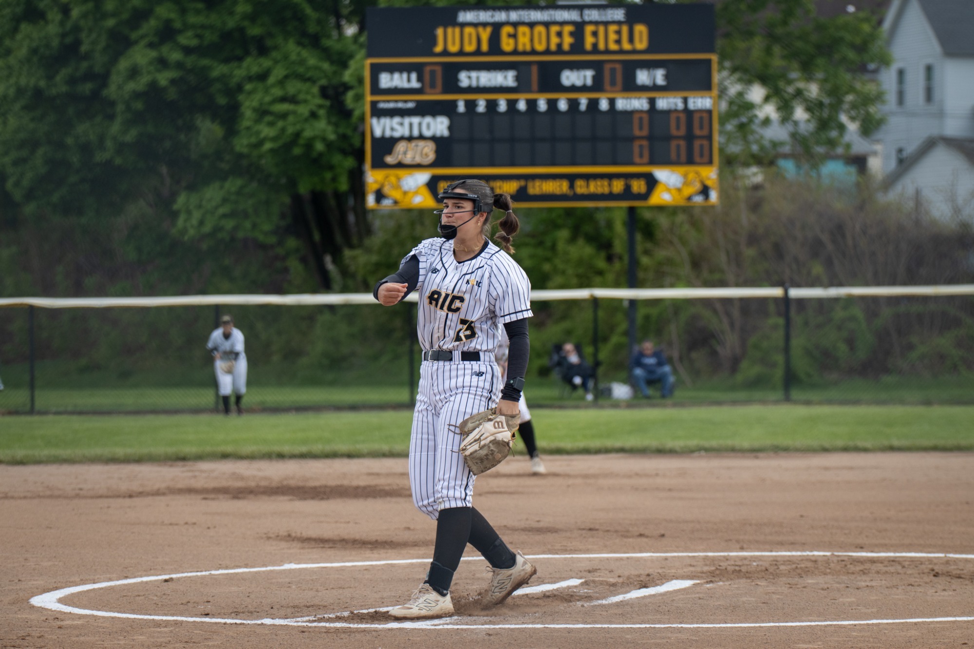 Julia Krijgsman pitches on senior day