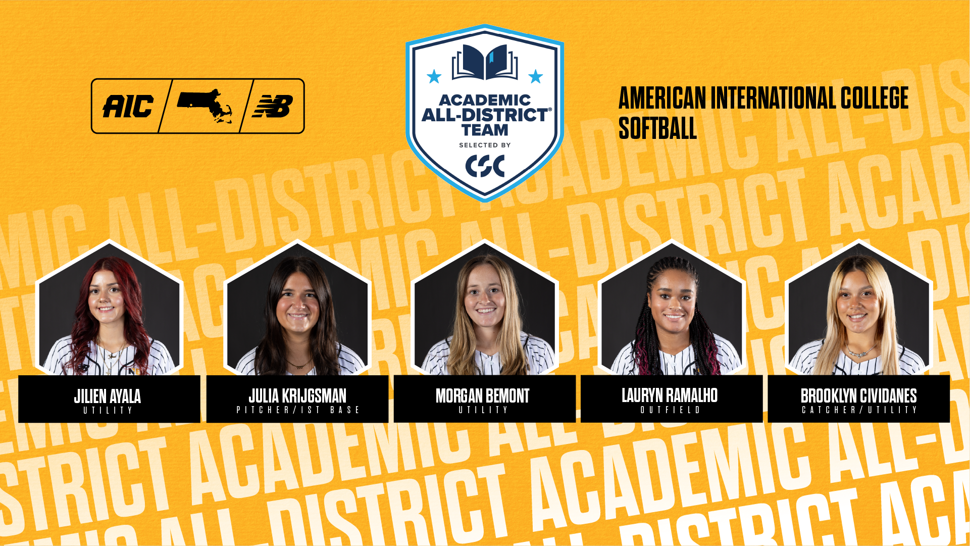 CSC Academic All-District Softball 2026