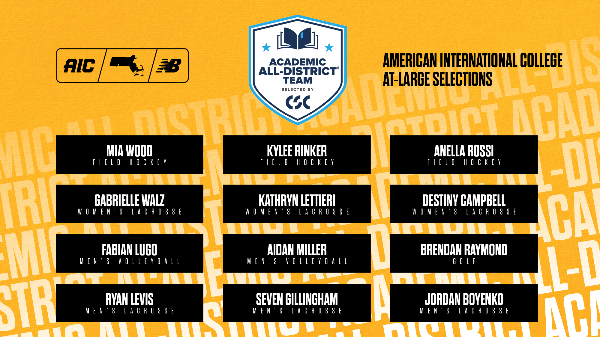 2025-26 CSC At-Large Academic All-District Selections