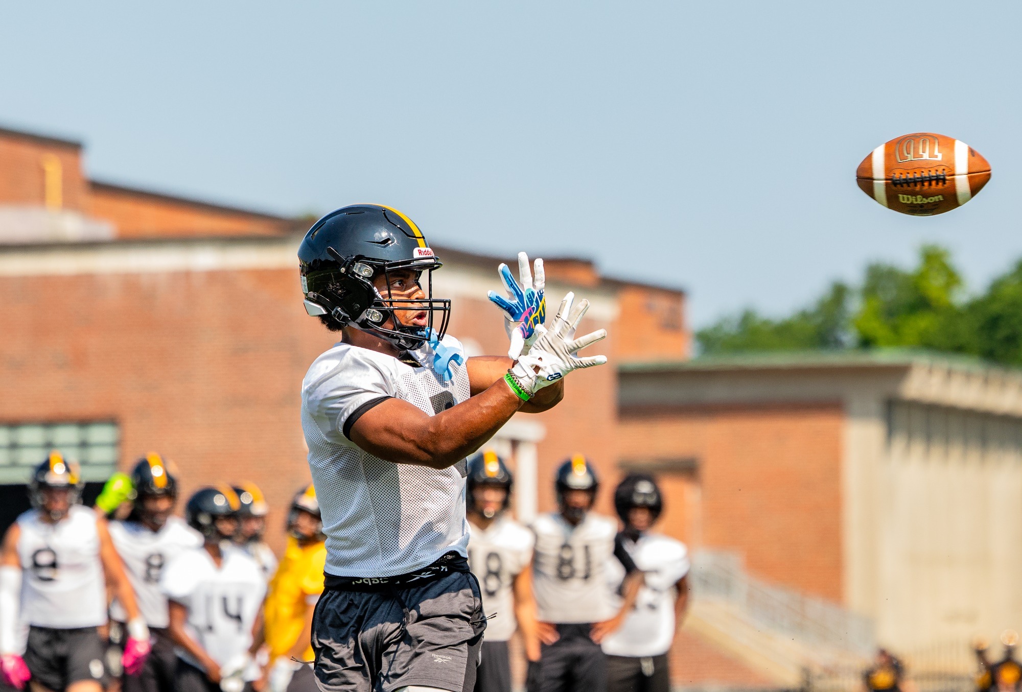 Football practice catch