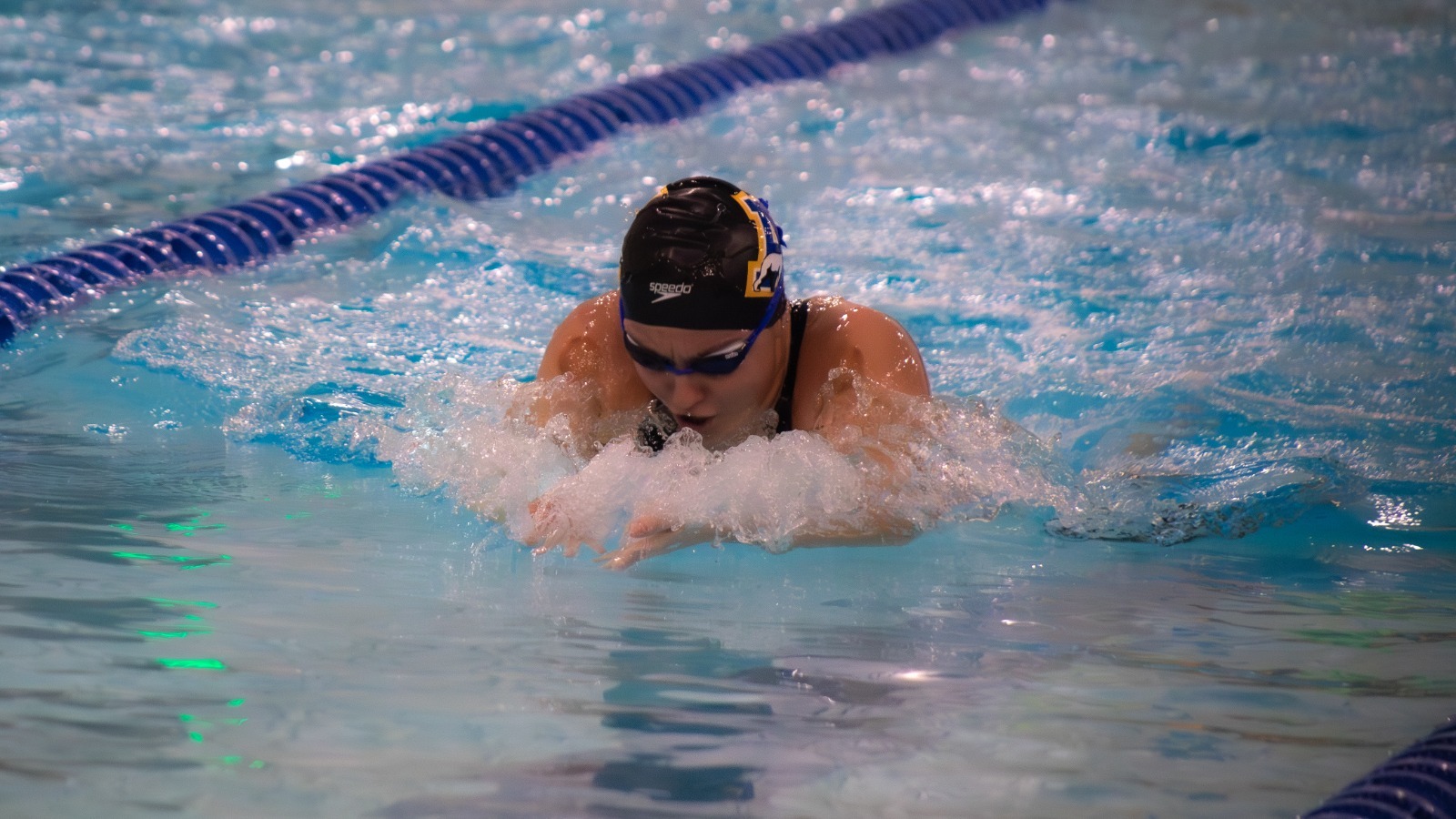 A Nanook swimmer competes in a dual meet vs. Simon Fraser on Nov. 1, 2025