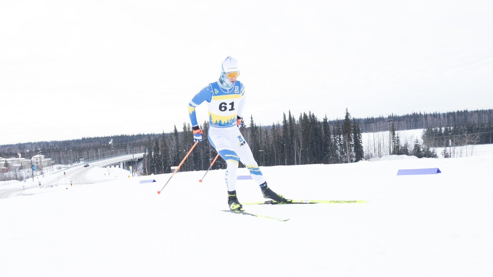 Cole Flowers skis in the 10k freestyle at the UAF Invite, 2024-25