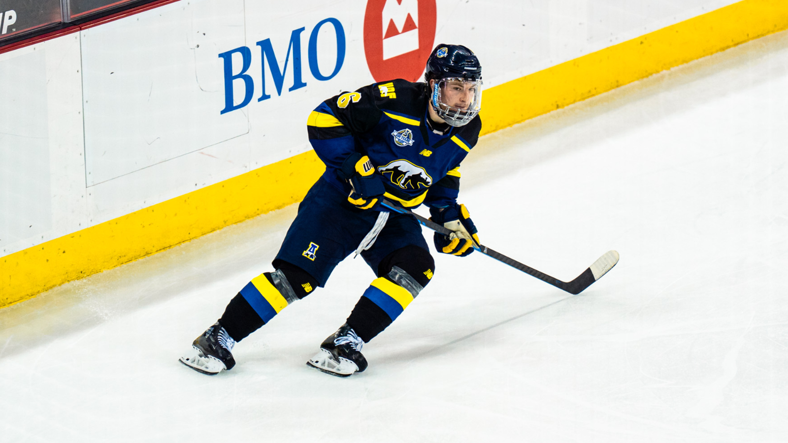 Jhett Larson skating at Wisconsin in late-October 2025