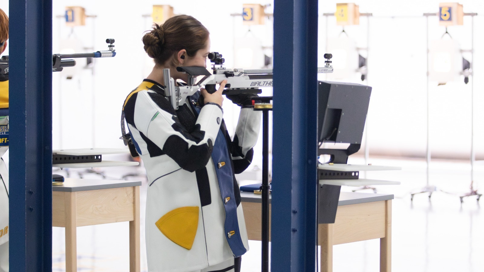 Noah Meierotto shoots vs. Ohio State on Friday, Oct. 17, 2025, at the E.F. Horton Rifle Range