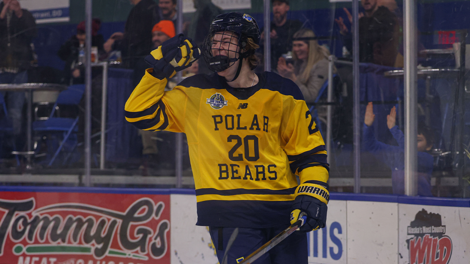 Cade Ahrenholz celebrates a goal against GCU on Saturday, Dec. 6, 2025