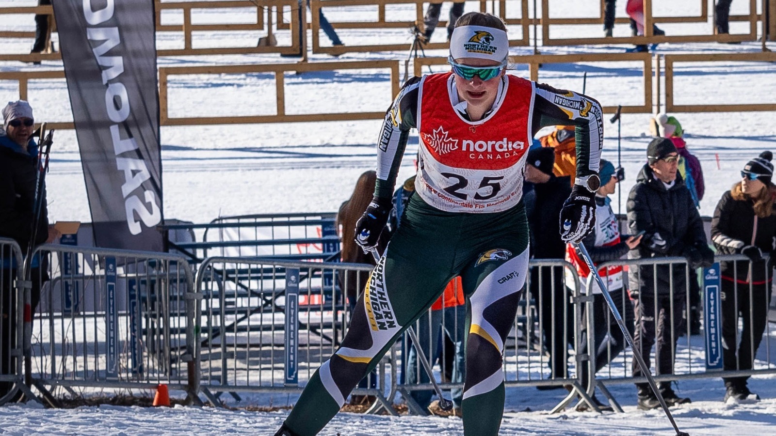 Kolibri Drobish skiing with Northern Michigan University