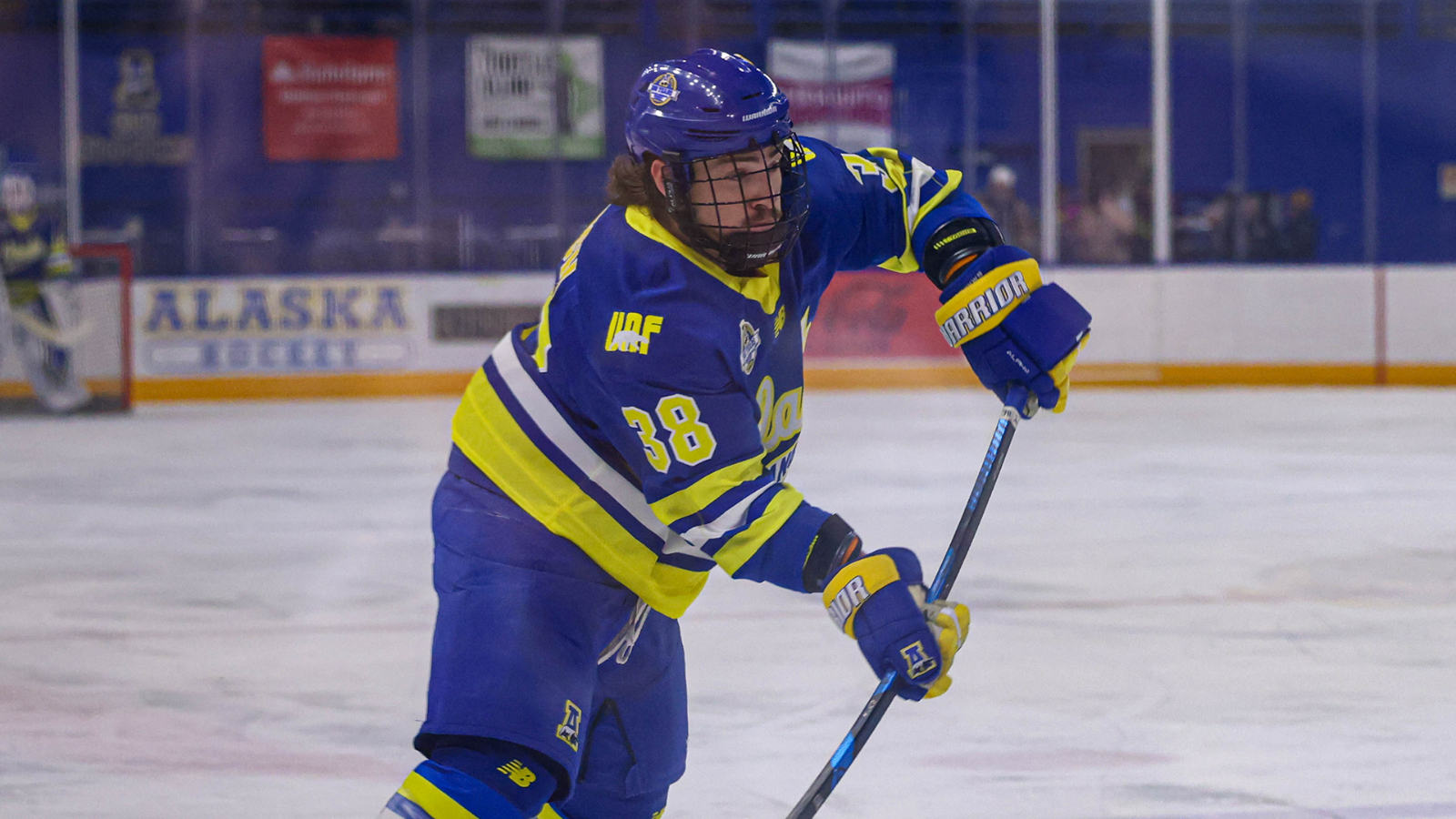 Hugo Marcil puts the puck on net against Lindenwood