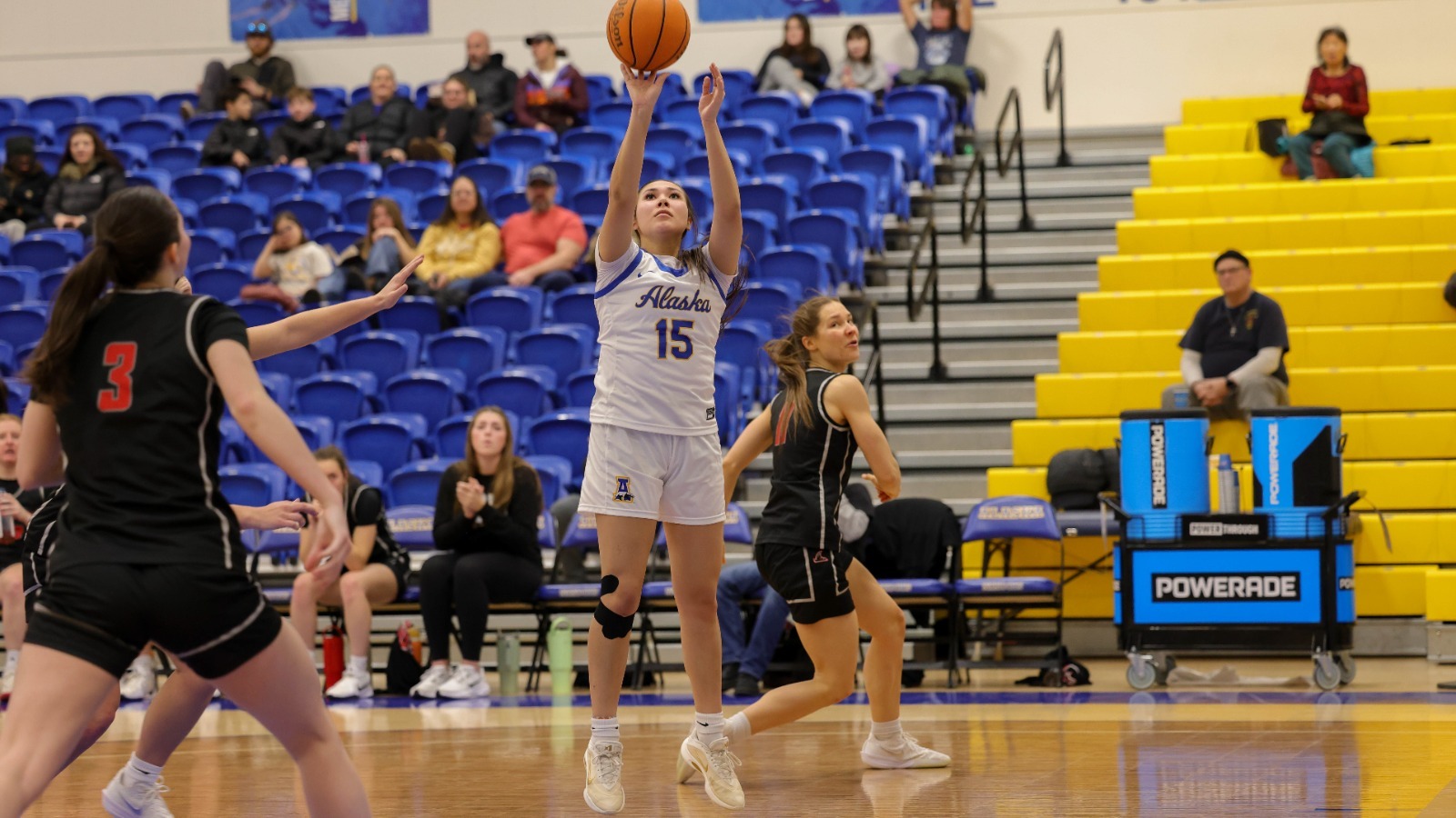Desiree Redfox shoots a jumper vs. Northwest Nazarene on Jan. 3, 2026