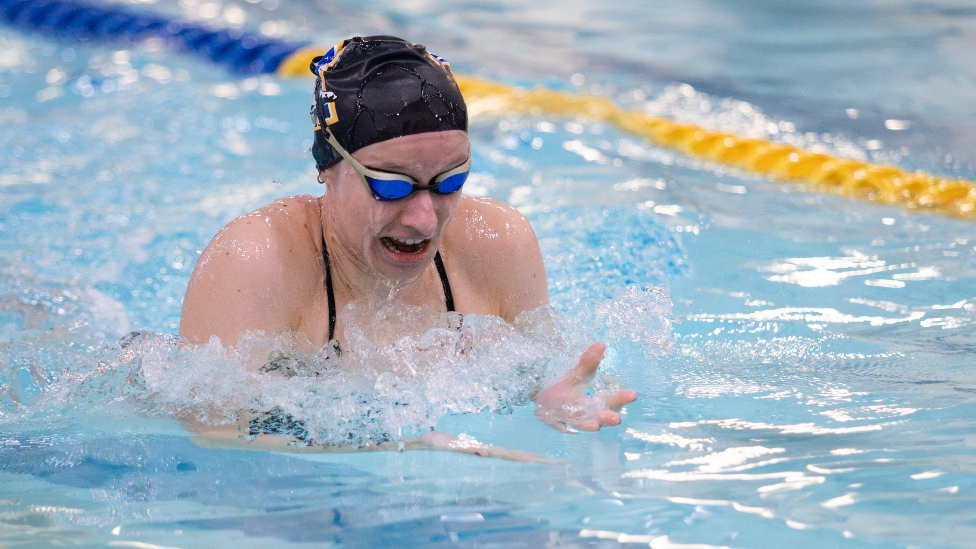 Cosima Schmiedel swims in the breaststroke at the 2026 Alumni Meet