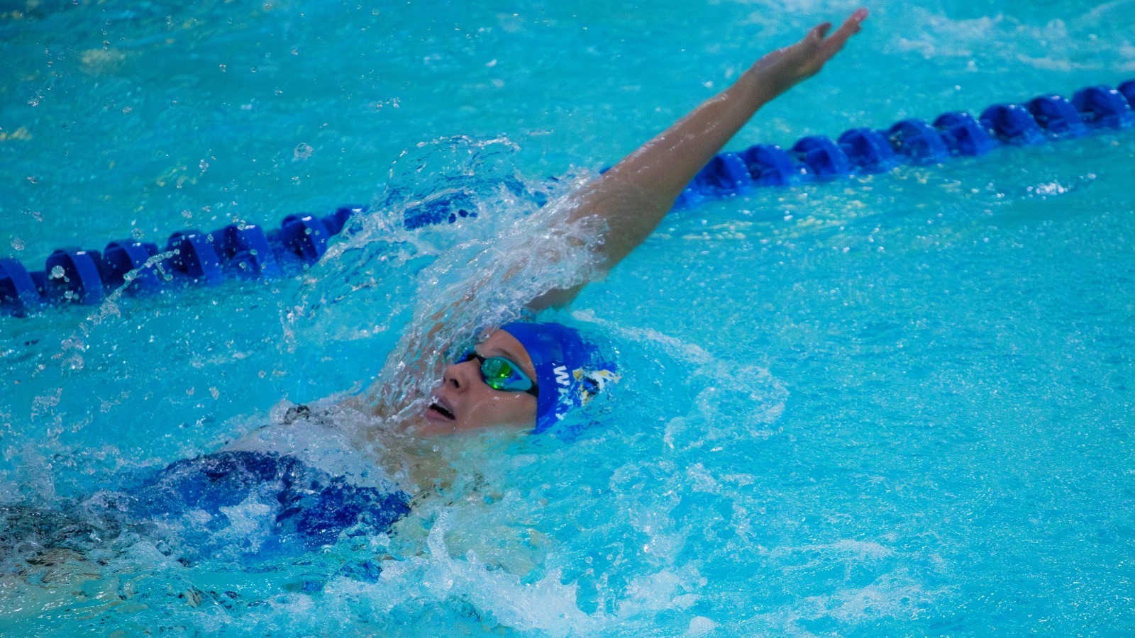 Charisma Watkins swims in the Backstroke vs. Westmont, Jan. 2026