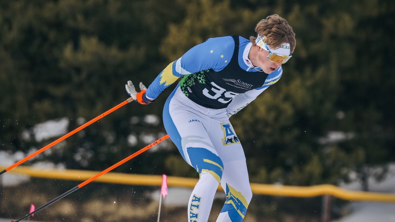 Cole Flowers skis in the 7.5k freestyle at the Denver Invitational, Feb. 2026
