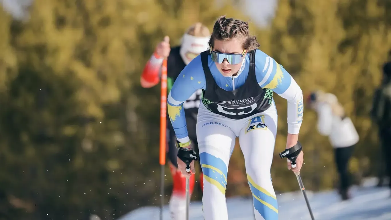 Piper Sears skis in the 10k classic at the Denver Invitational on Feb. 7, 2026