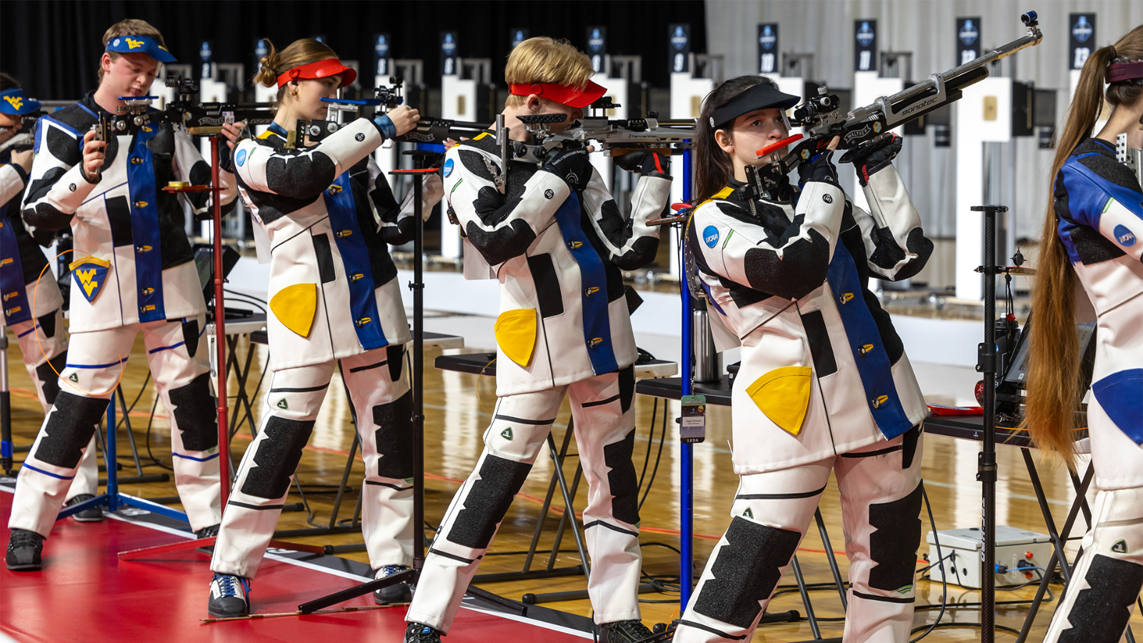 Lucie, Teagan and Noah shooting air rifle at NCAA Championships 2026