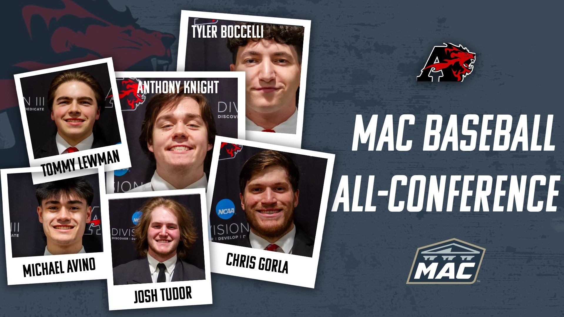 Gorla, Boccelli, Lewman, Avino, Tudor, Knight 2026 All-Conf