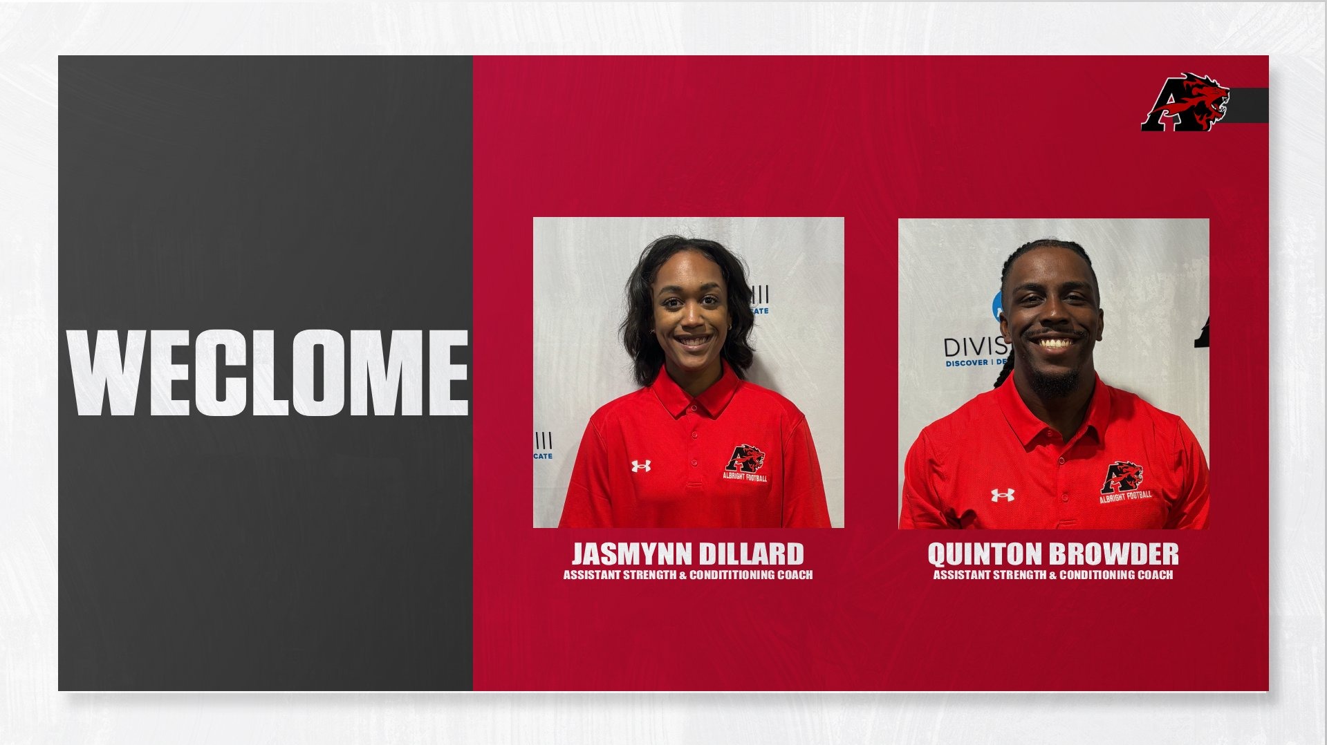 Dillard and Browder Strength Coach Welcome Graphic 