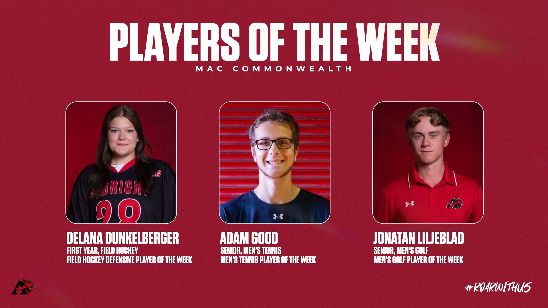 Delana Dunkelberger, Adam Good & Jonatan Liljeblad POTW