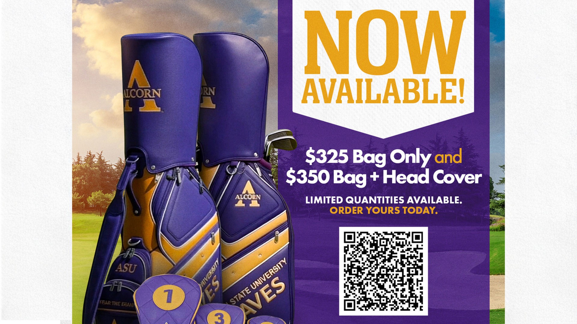 Alcorn Golf Bag Order Graphic 2026