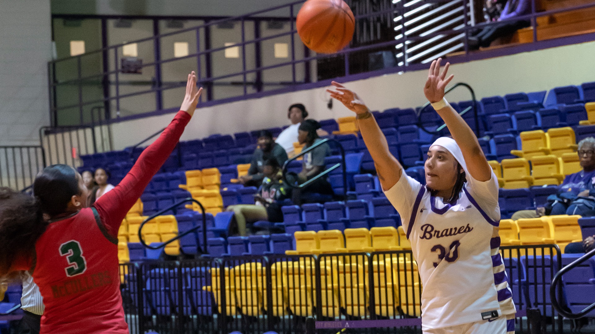 Maya Hunkin-Claytor Shoots a Three Over MVSU at Home