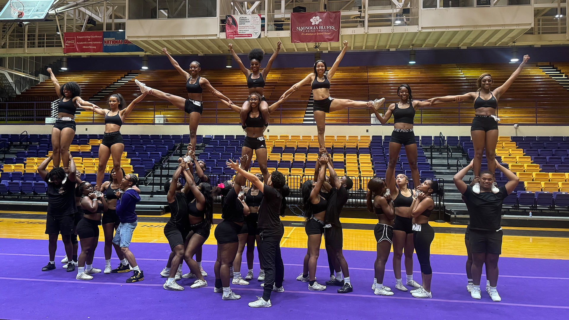 Alcorn Cheer Practice in Gym 2026